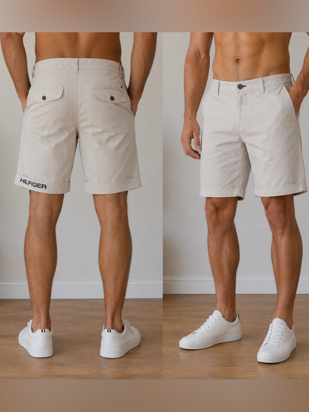 Tommy Hilfiger White Flat Front Chino Shorts
Size 34